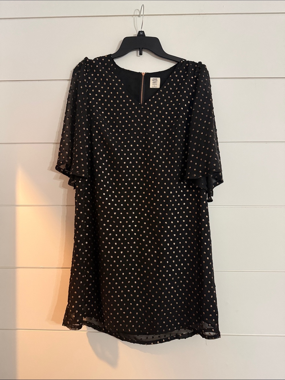 Good Hart Matilda Jane Riverfront Black Mini Dress Flutter Sleeves